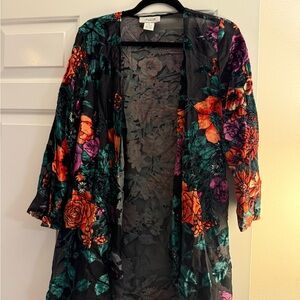Floral Kimono style top with flowers